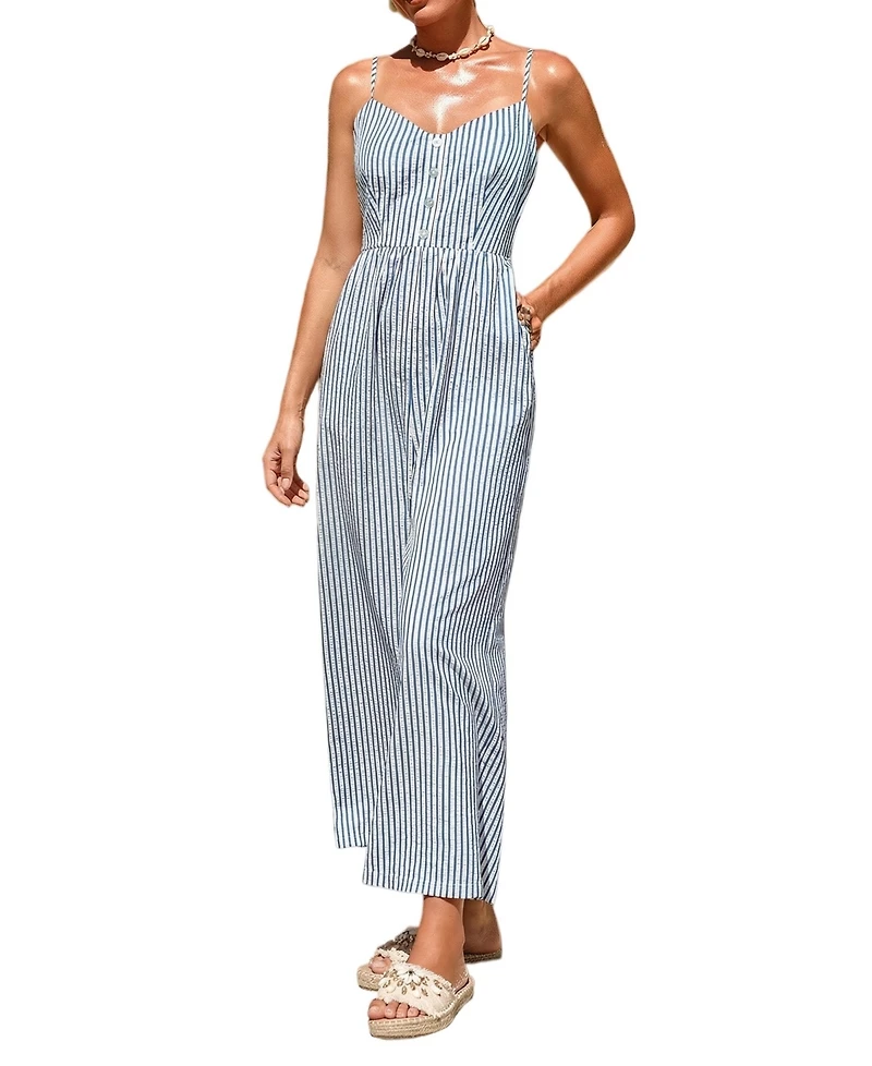 Cupshe Women's Hear Me Out Striped Jumpsuit