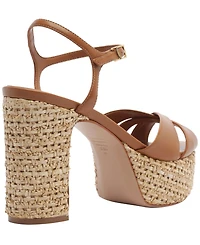 Schutz Women's Keefa Raffia Round Toe Sandals