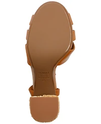 Schutz Women's Keefa Raffia High Block Heel Sandals