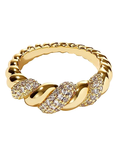 Ana Luisa Cubic Zirconia Rope Pave Twisted Ring
