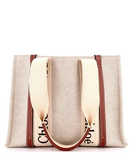 Pre-Owned Chloe Medium Woody Tote Canvas with Leather