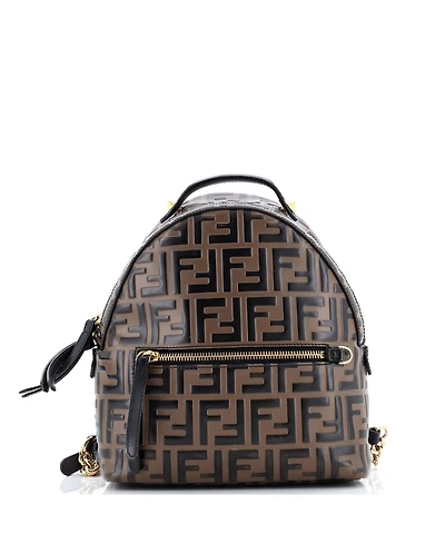 Pre-Owned Fendi Mini By The Way Backpack Zucca Embossed Leather