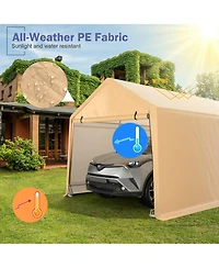 Gymax 9x17 ft Heavy Duty Carport Canopy Pe Car Tent Steel Outdoor Garage Shelter