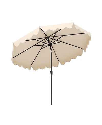 Sugift 9 Feet Patio Umbrella with Crank Handle and Push Button Tilt