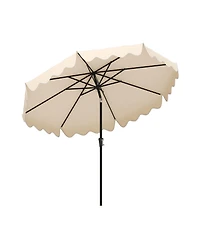 Sugift 9 Feet Patio Umbrella with Crank Handle and Push Button Tilt