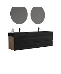 Sillysis 71.7" Floating Modern Double Sink Bathroom Vanity with Soft Close Drawers & Integrated Sinks for Large Bathrooms