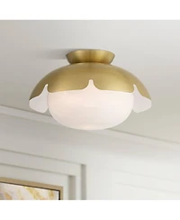 Possini Euro Design Possini Euro Mina 12" Wide Antique Brass Ceiling Light