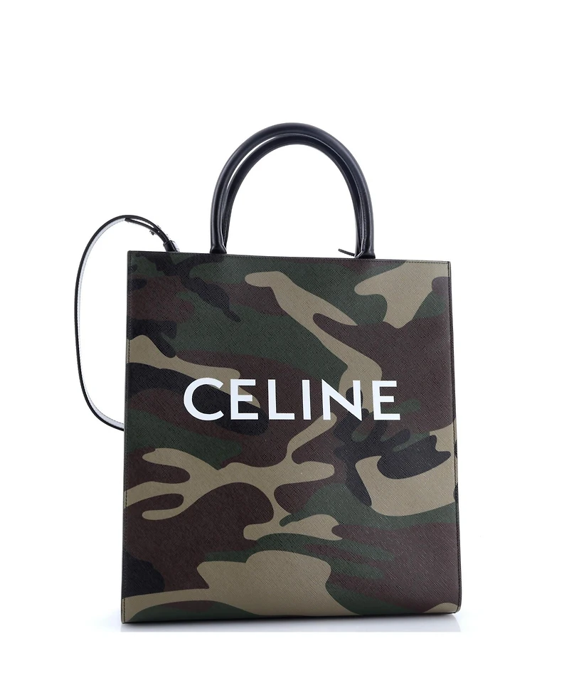 Pre-Owned Celine Medium Vertical Cabas Tote Camouflage Coated Canvas