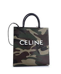 Pre-Owned Celine Medium Vertical Cabas Tote Camouflage Coated Canvas