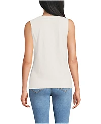 Lands' End Women's Slub Decorative Trim Tank Top