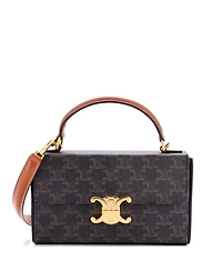 Pre-Owned Celine Triomphe Box Top Handle Bag Triomphe Coated Canvas