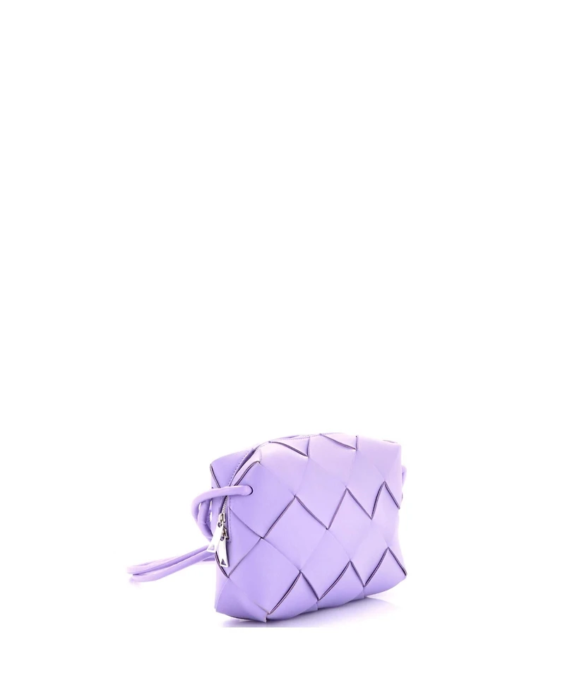 Pre-Owned Bottega Veneta Small Cassette Camera Crossbody Bag Maxi Intrecciato Leather