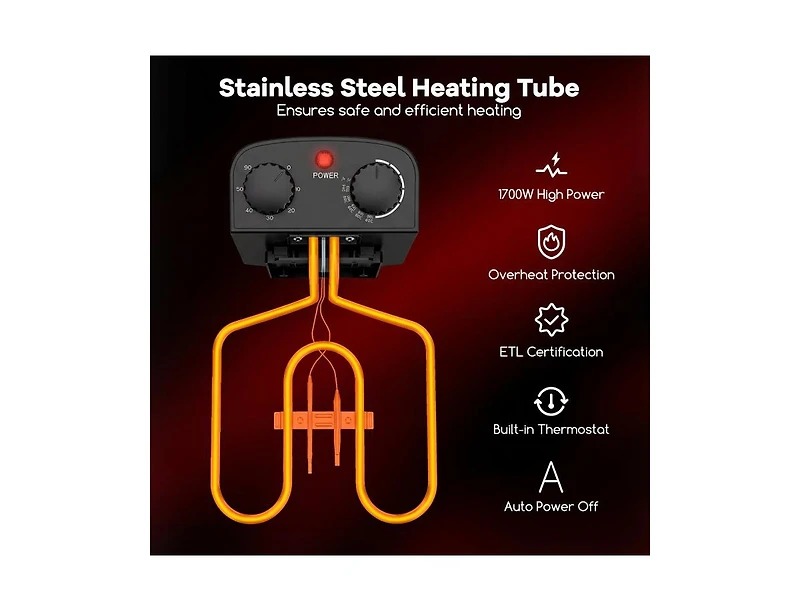 Slickblue Electric Deep Fryer 5.3QT/21-Cup Stainless Steel 1700W with Triple Basket