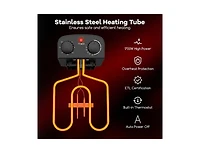 Slickblue Electric Deep Fryer 5.3QT/21-Cup Stainless Steel 1700W with Triple Basket