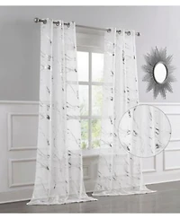 Dainty Home Chloe 2 Pack Linen Textured Metallic Light Filtering Grommet Curtain Panel Pair 38 X22 X 84 X22