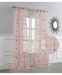 Dainty Home Chloe 2-Pack Linen Textured Metallic Light Filtering Grommet Curtain Panel Pair 38" x 84"