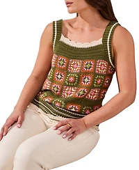 Tribal Women's Wide-Strap Crochet Sweater