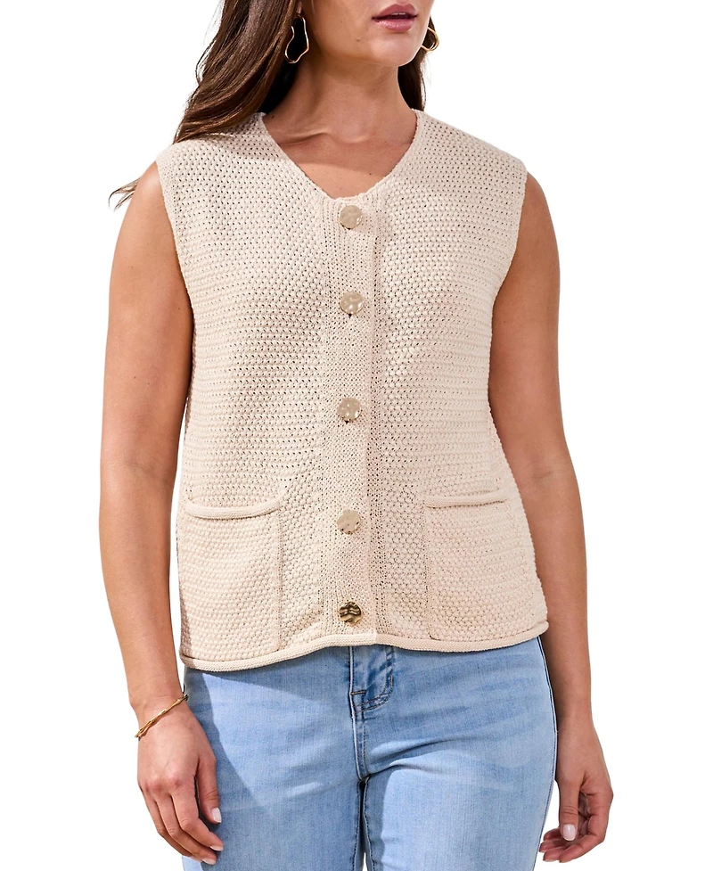 Tribal Women's Sleeveless Crew Neck Sweater Vest