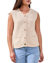 Tribal Women's Sleeveless Crew Neck Sweater Vest