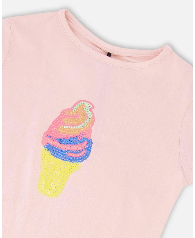 Deux par Deux Little Girls Little/ Cotton Jersey Ice Cream T-Shirt