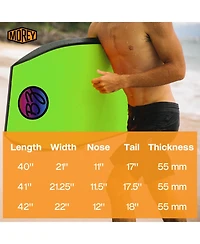 42" Bodyboard with Zero-g Polypro Core, Surlyn Slick & Tru-Flex Mesh for Beach Surfing