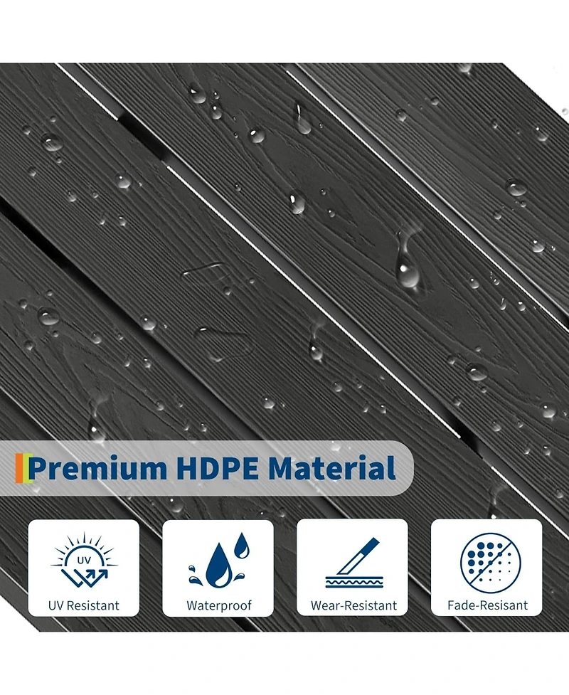 gaomon Adirondack Chair for Patio, Hdpe Outdoor Lawn with Wood Texture Garden Backyard Deck Poolside Use