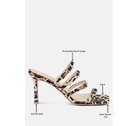 Womens Times Up Diamante Buckle Mid Heel Sandals