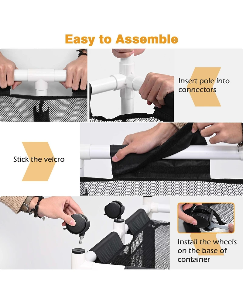 Yescom 2PCS Pool Float Storage Bins Basket for Toys Raft Noodles Rolling Cart Organizer