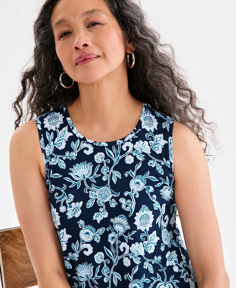 Style & Co Women's Printed Sleeveless Knit Dress, Macy's Exclusive