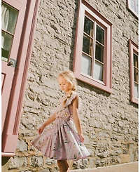 Deux par Deux Little Girls Viscose Dress Printed Flowers