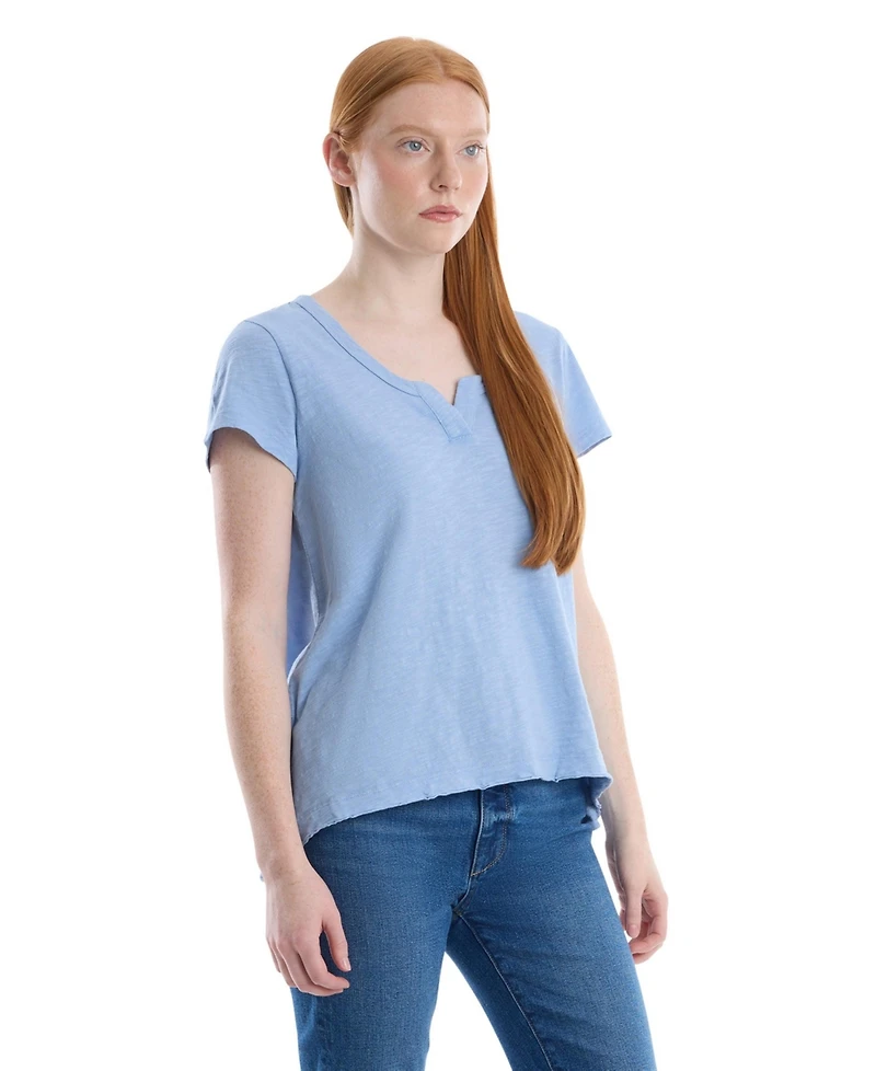 Wilt Women's Clothing Women''s Short Sleeve Placket Hi-Lo Tee