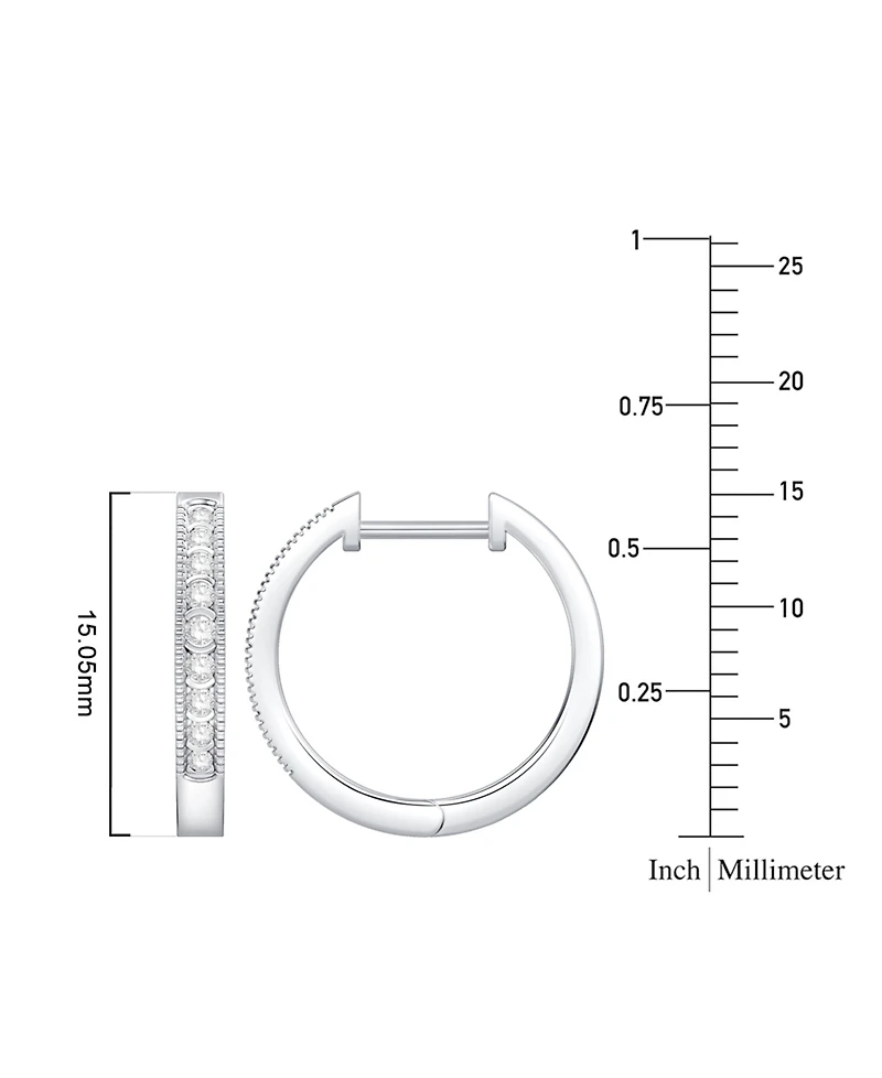 Diamond Mini Hoop Earrings in 10k White Gold (1/6 ct. t.w.)