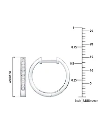 Diamond Mini Hoop Earrings in 10k White Gold (1/6 ct. t.w.)
