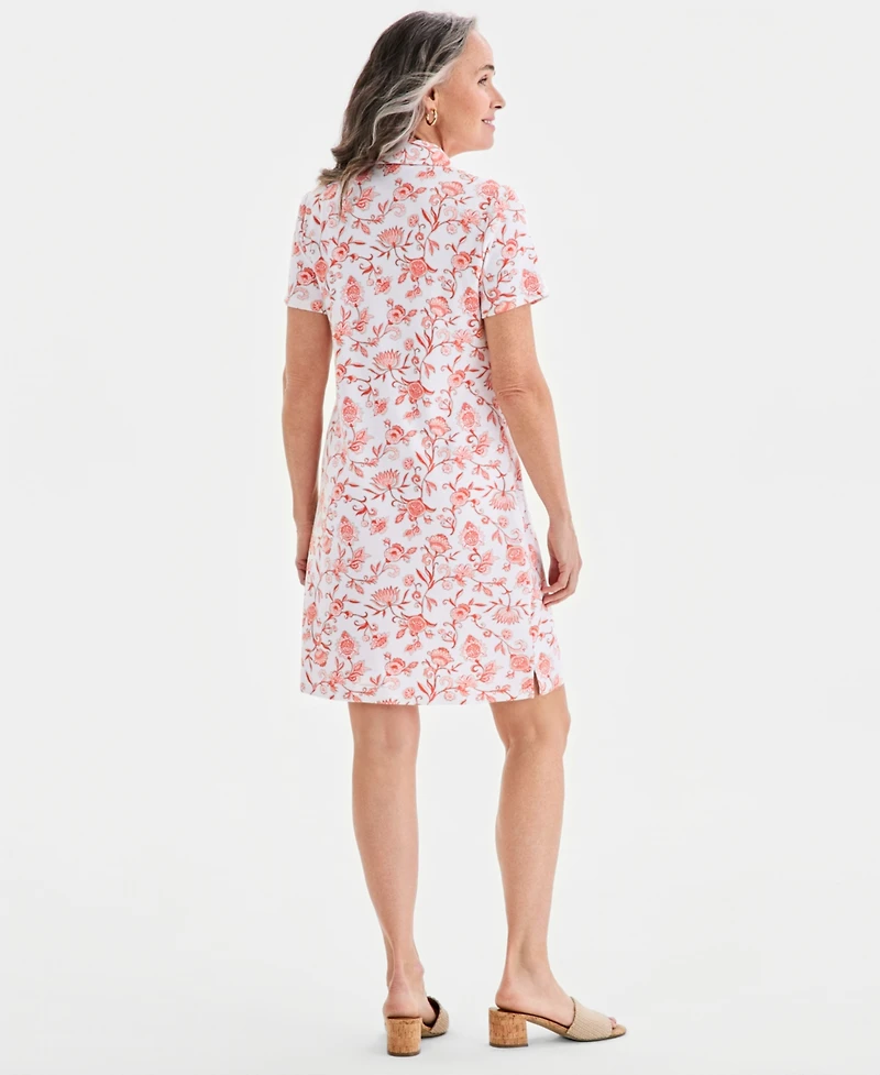 Style & Co Women's Printed Polo Dress, Macy's Exclusive