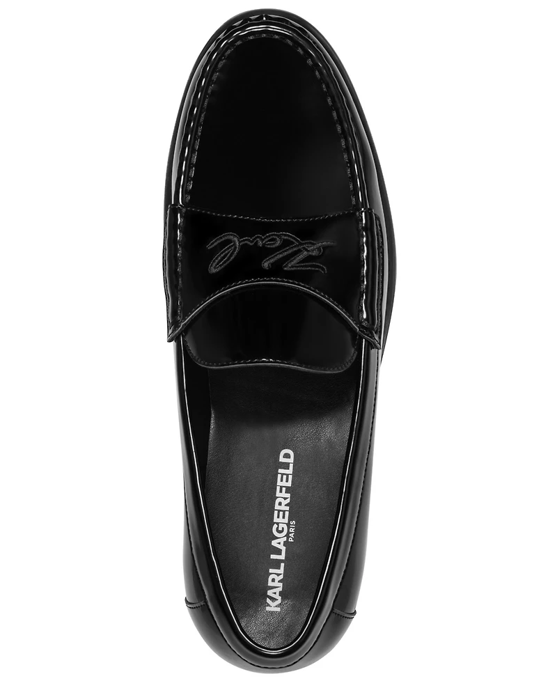 Karl Lagerfeld Men's Embroidered Logo Slip-On Loafers