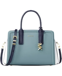 Michael Kors Laila Medium Color-Block Leather Satchel Handbag
