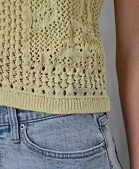 Dkny Jeans Petite Short-Sleeve Crew Neck Cardigan Sweater