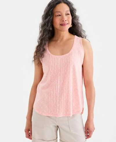 Style Co Womens Printed Pintuck Tank Top Macys Exclusive