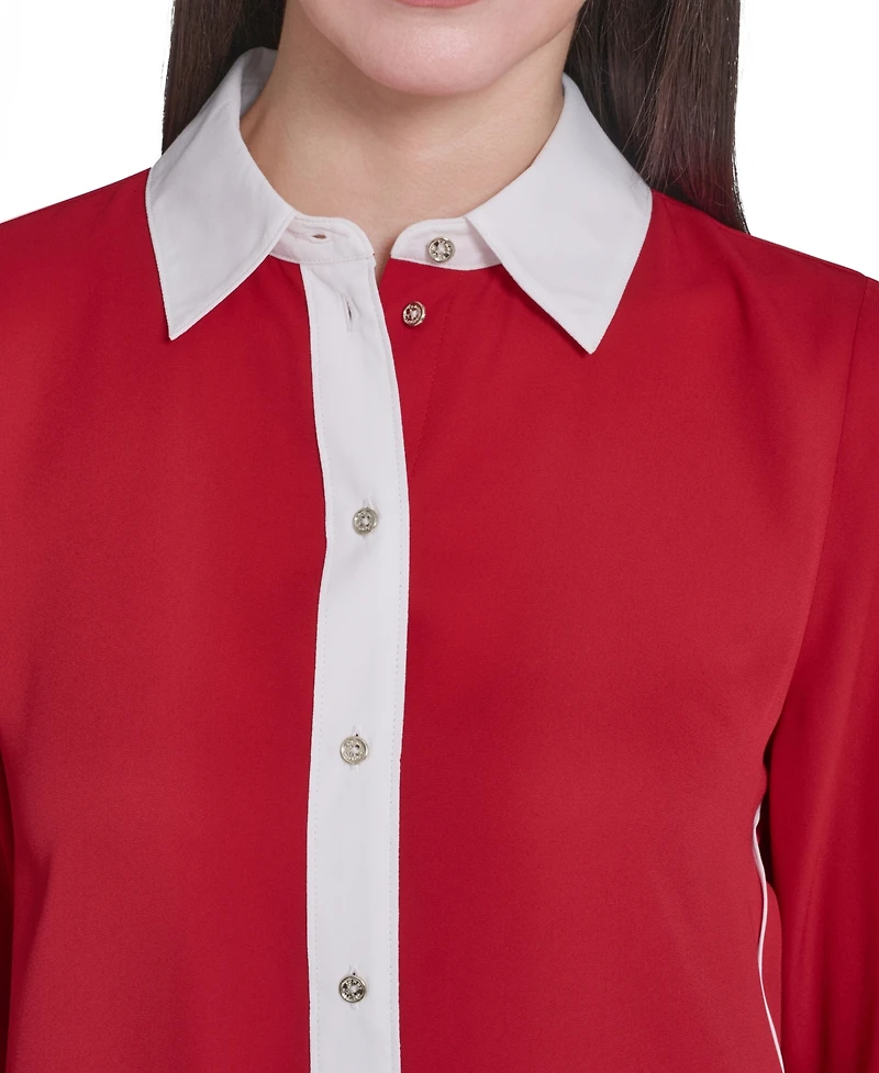 Tommy Hilfiger Women's Slim-Fit Button-Up Top
