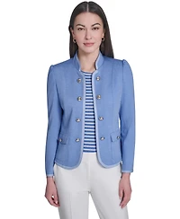Tommy Hilfiger Women's Framed Band Mandarin Collar Jacket