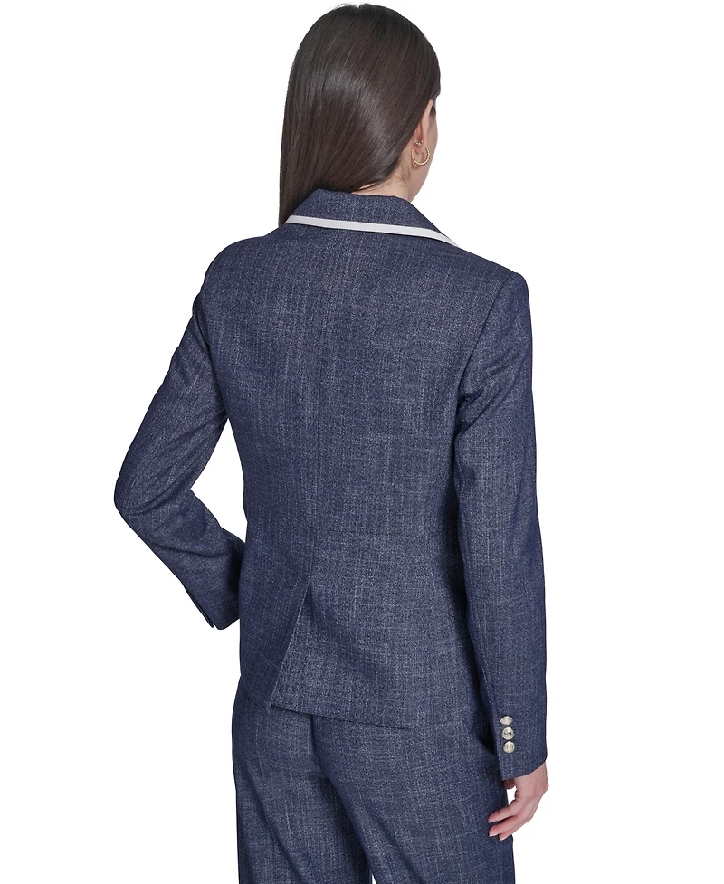 Tommy Hilfiger Women's Crosshatch Notch Collar Blazer