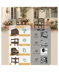 Set of 2 Outdoor Dining Chair with Armrests, For All Weather Conditions