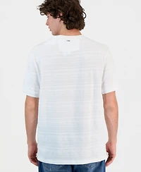 Guess Men's Cotton-Blend Textured Knit Crewneck Top