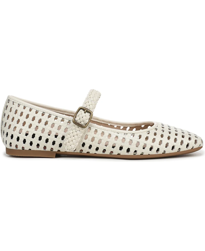Vionic Womens Alameda Woven Mary Jane Flats