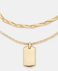 Anne Klein Gold-Tone 2-in-1 Dogtag Pendant Necklace