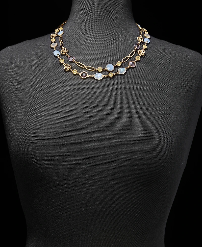 Anne Klein Gold-Tone Stone Knot Multi-Row Necklace
