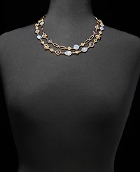 Anne Klein Gold-Tone Stone Knot Multi-Row Necklace