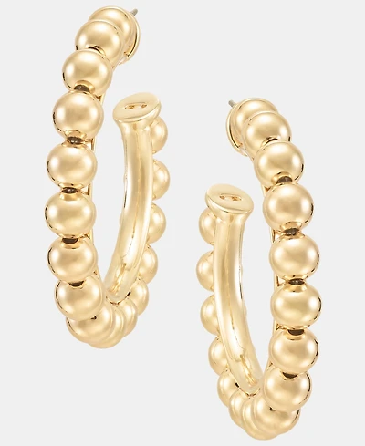 Dkny Gold-Tone Statement Ball C Hoop Earrings