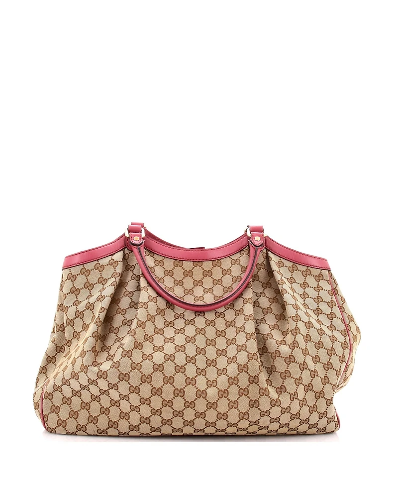 Pre-Owned Gucci Large Sukey Tote Gg Canvas with Leather