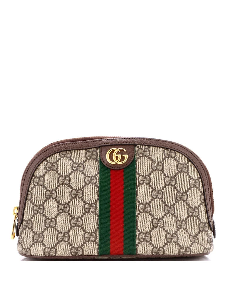 Pre-Owned Gucci Large Ophidia Cosmetic Case Gg Coated Canvas